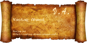 Vastag Ahmed névjegykártya